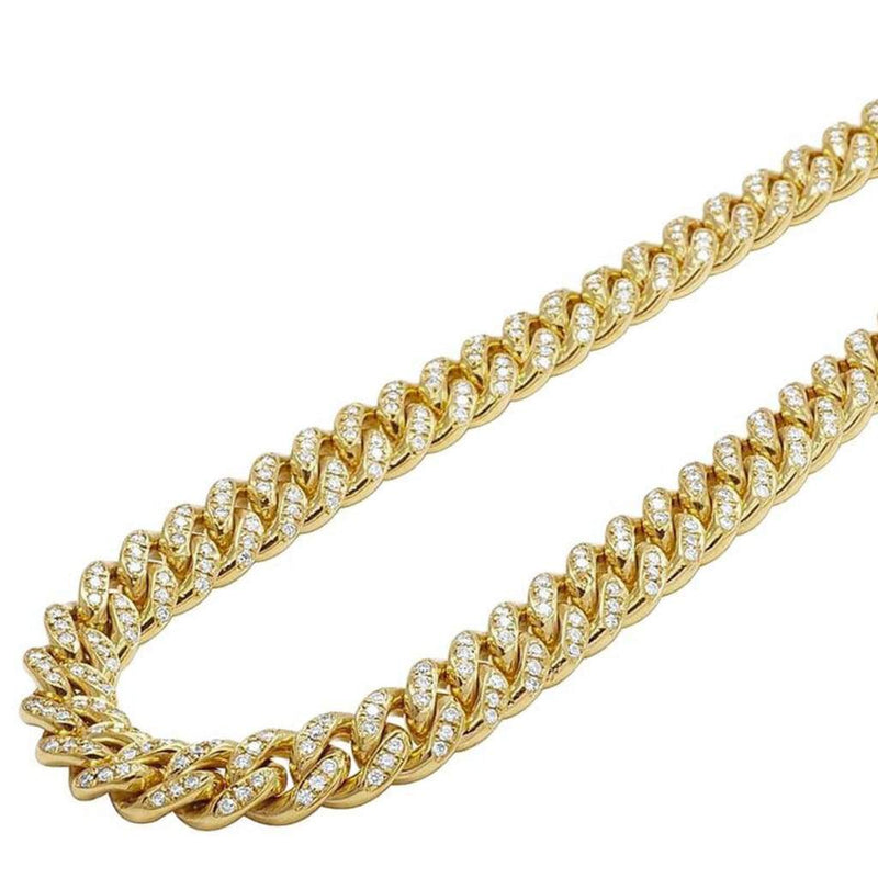 10mm Iced Out Gold Cuban Link Chain - 3