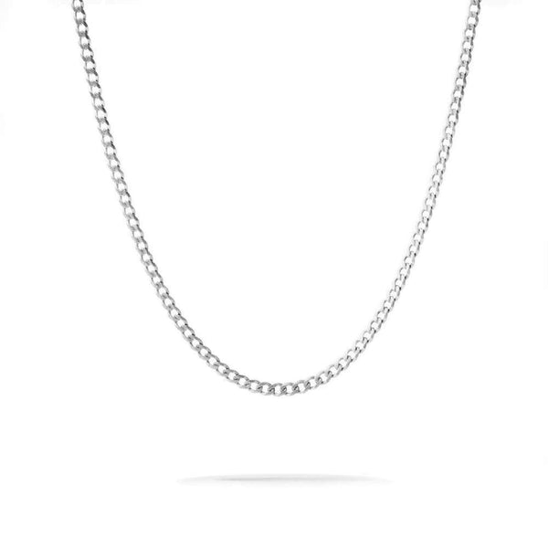 3mm White Gold Cuban Link Chain - 1