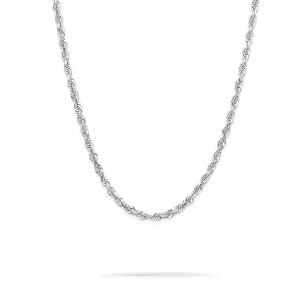 3mm White Gold Rope Chain - 1