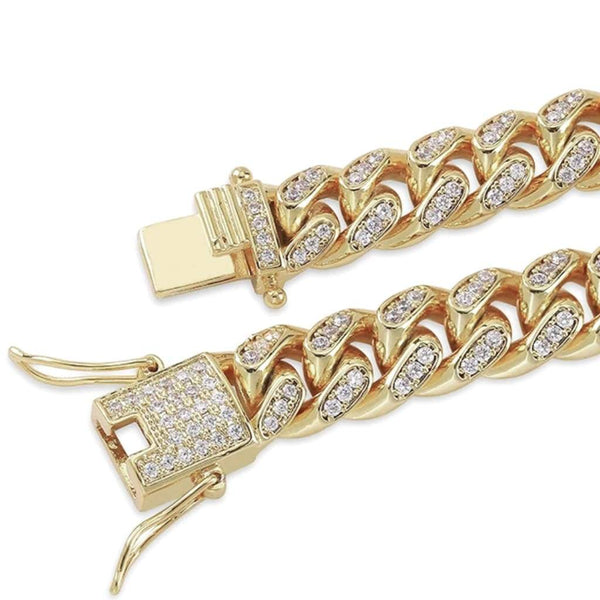 10mm Iced Out Gold Cuban Link Chain - 6