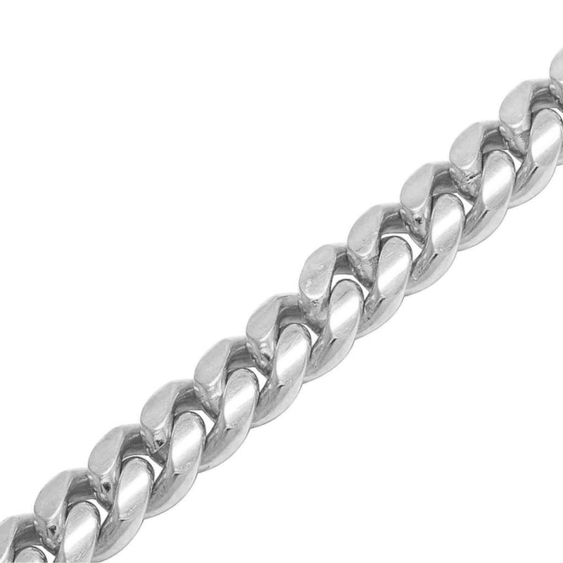 10mm Iced Out White Gold Cuban Link Bracelet - 4