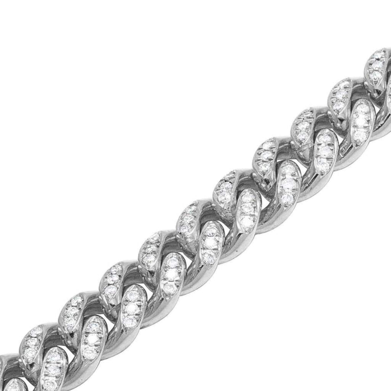 10mm Iced Out White Gold Cuban Link Bracelet - 3