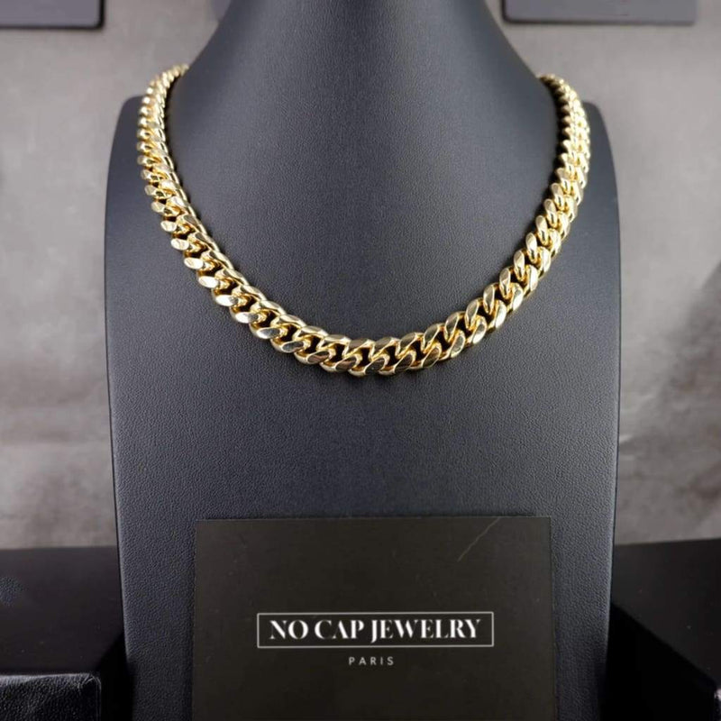 12mm Iced Out Gold Clasp Cuban Link Chain - 3