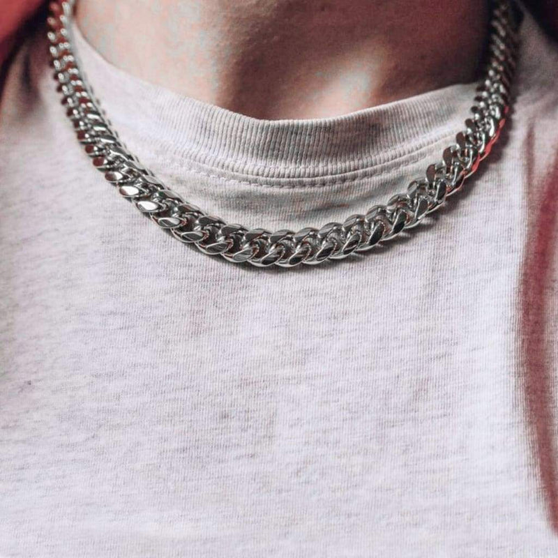 12mm Iced Out White Gold Clasp Cuban Link Chain - 2