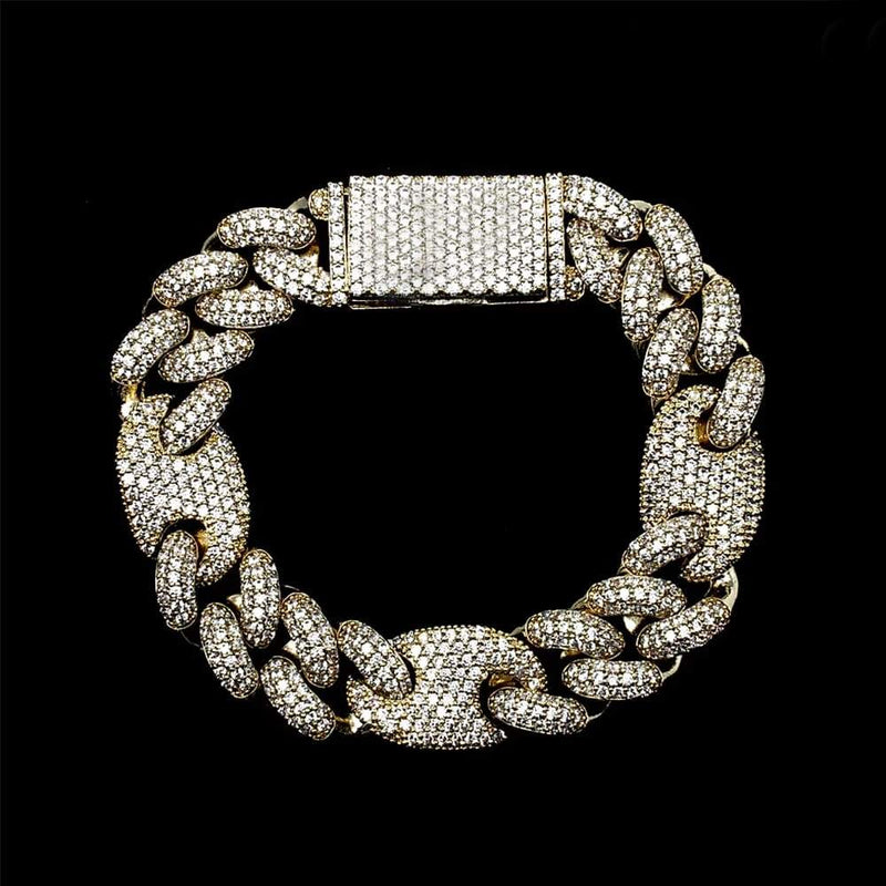 16mm Iced Out Gold Gucci Cuban Bracelet - 4