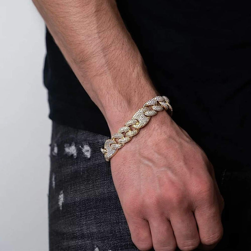 16mm Iced Out Gold Gucci Cuban Bracelet - 2