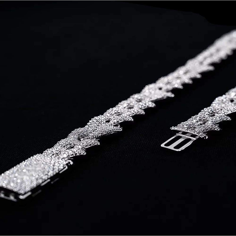 20mm Iced Out White Gold Cuban Gucci Link Chain
