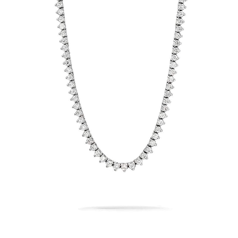 3mm 3 prong White Gold Tennis chain - 1