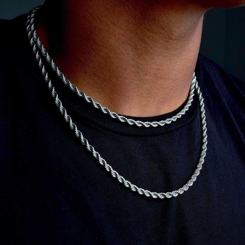 3mm White Gold Rope Chain