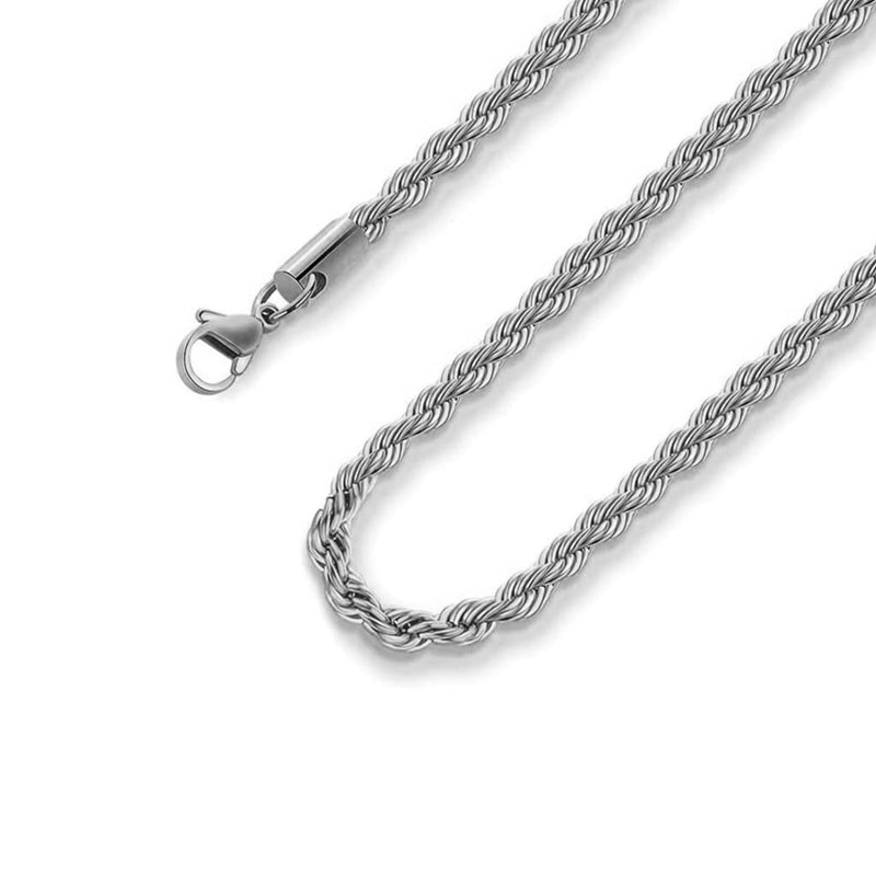 3mm White Gold Rope Chain - 2
