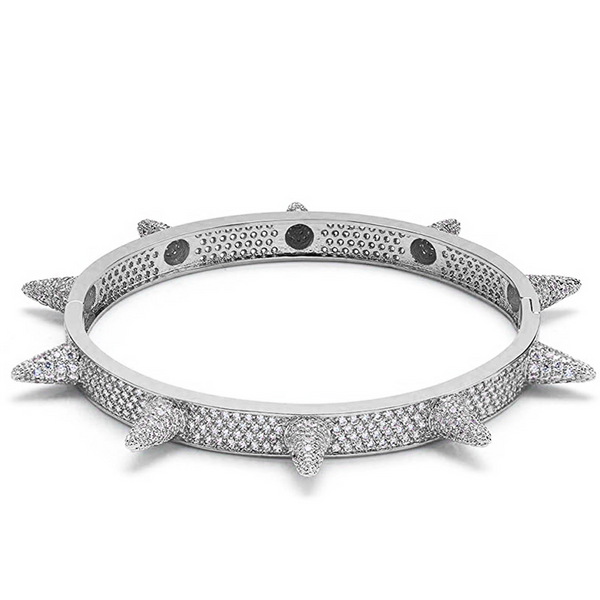 Iced Out White Gold Spike Bracelet 7mm
