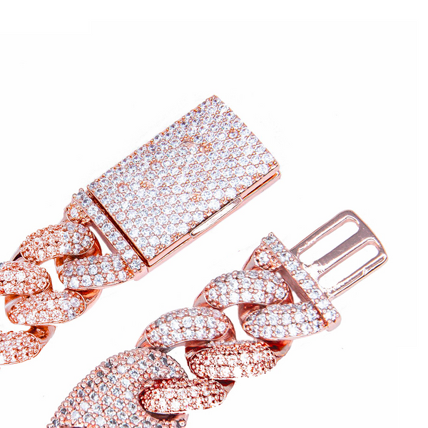 16mm Iced Out Rose Cuban Gucci Link Bracelet