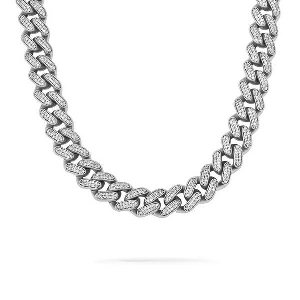Iced Out White Gold Cuban Link Chain 16mm