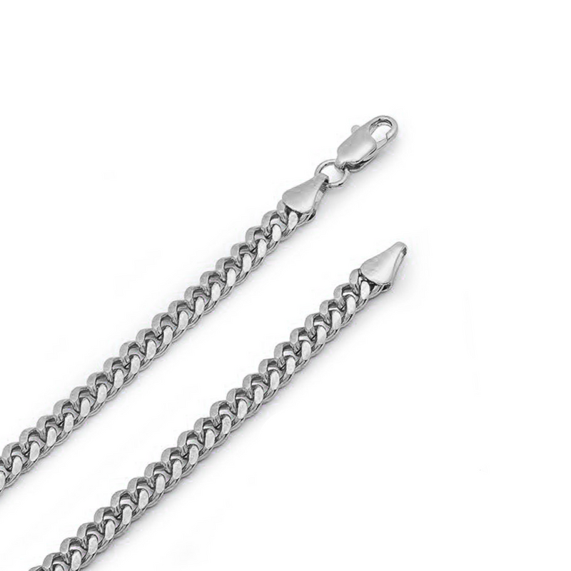 3mm White Gold Cuban Link Chain
