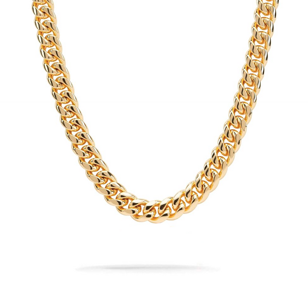 12mm Iced Out Gold Clasp Cuban Link Chain