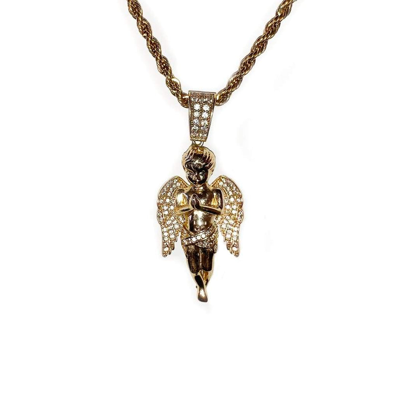 Iced Out Angel Pendant - 1