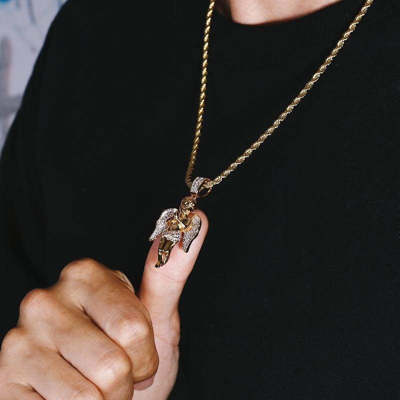 Iced Out Angel Pendant