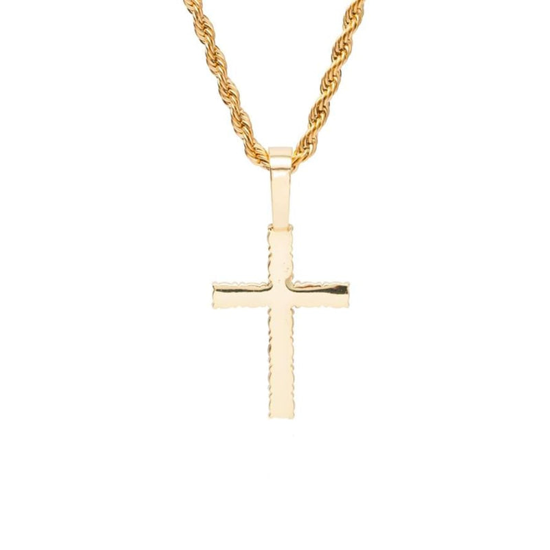 Iced Out Gold Cross Pendant - 2