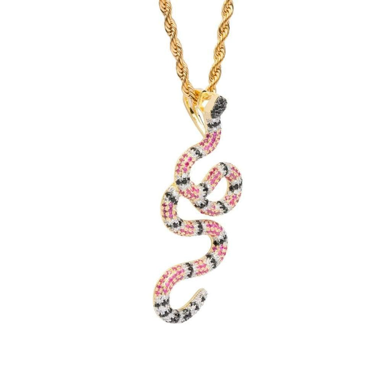 Iced Out Gucci Snake Pendant - 3
