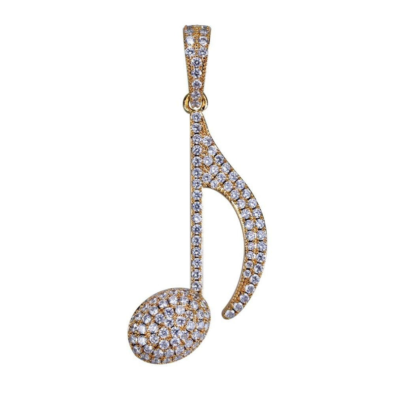 Iced Out Musical Note Pendant - 1