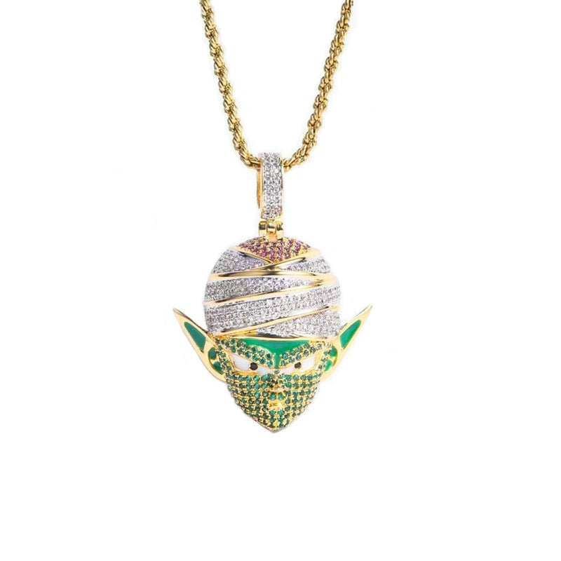 Iced Out Gold Piccolo Pendant - 24 - 3