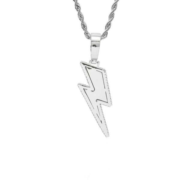 Iced Out Two Tone Thunder Pendant - Two Tone Gold / 24 - 2
