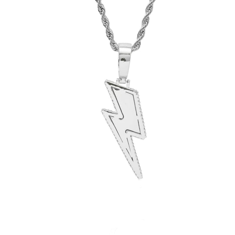 Iced Out Two Tone Thunder Pendant - Two Tone Gold / 24 - 2