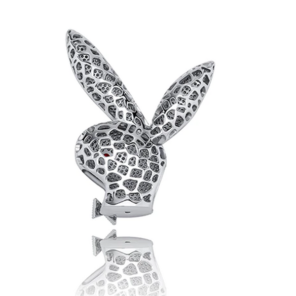 White Gold Rabbit Pendant Iced Out