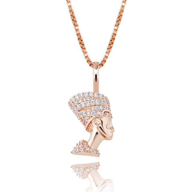 Rose Gold Egyptian Pendant Iced Out