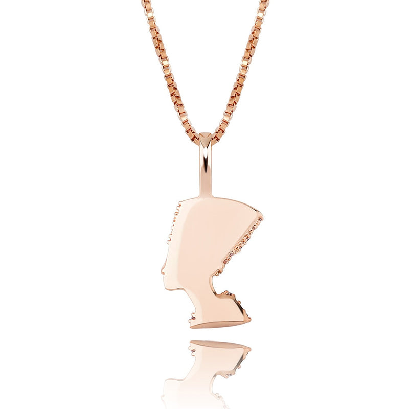 Rose Gold Egyptian Pendant Iced Out