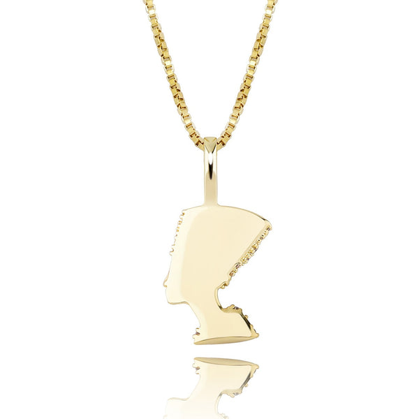 Gold Egyptian Pendant Iced Out